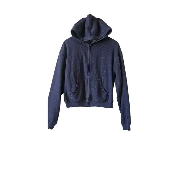 Fabletics Cropped Zip Up Hoodie Navy Blue Size L - Picture 5 of 5